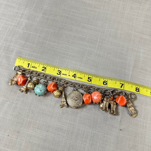 Vintage RARE 60s Boho Paris Charm Bracelet - Picture 2 of 13